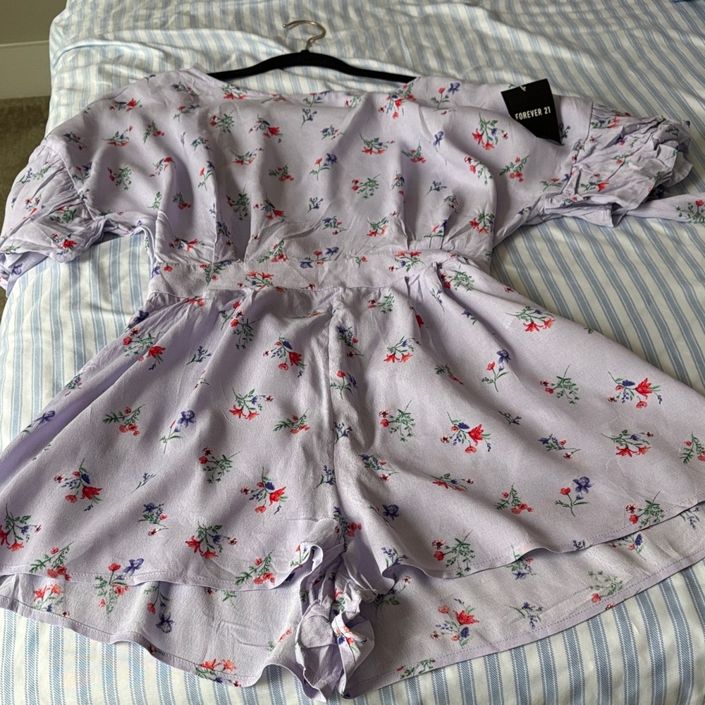 Forever 21 Lavender Floral Romper